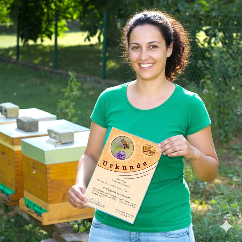 Blütengold Patenschaft (Foto mit KI bearbeitet)